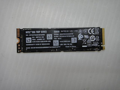 M.2-SSD固態硬碟-INTEL-SSD-760P-256GB....請看清楚說明.能接受在購買