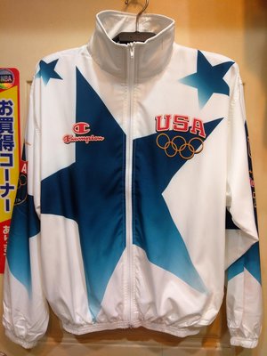 絕版收藏【全新復刻】1996亞特蘭大奧運冠軍紀念 短版風衣夾克 尺寸 M號 燙印  CHAMPION古著