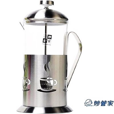 【妙管家】法式不銹鋼玻璃濾茶壺700mlx1入／沖茶器／泡茶壺
