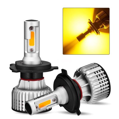 Novsight 汽車 LED 大燈燈泡 H3 H4 H7 H11 9005 9006 3000K 黃色-新款221015