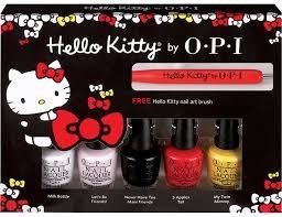 (—軒髮品屋)OPI Hello Kitty系列-凱蒂好朋友迷你組.附贈Kitty特製紅色美甲點珠筆.470元.