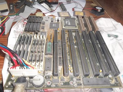 稀有486主機板,INTEL486-25CPU,4096K記憶體,華碩 p2b主機板,良品