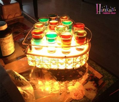 浪漫滿屋 歐美夜店酒吧發光LED心型壓克力雞尾酒杯架