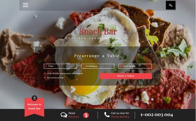 Snack Bar a Restaurants 響應式網頁模板、HTML5+CSS3、網頁特效  #17059