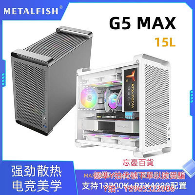 電腦機殼魚巢G5MAX機箱matx白色機箱鈦灰側透臺式迷你ITX小電腦空機箱電源