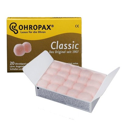 德國OHROPAX Classic20 經典蠟丸耳塞 隔音降噪防噪音睡覺睡眠用-雙喜生活館