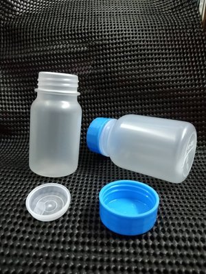 塑膠PP廣口瓶 (藍蓋 + 內塞、無刻度) 儲存罐、藥罐 100ML塑膠瓶 分裝瓶 塑膠容器 台灣製造