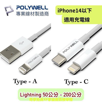 ??台灣現貨?? 快充線 Lightning Type-C Type-A USB POLYWELL iPhone充電線