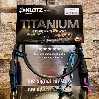 分期免運 德國製 KLOTZ TITANIUM 1公尺 麥克風 導線 卡農線 xlr neutrik