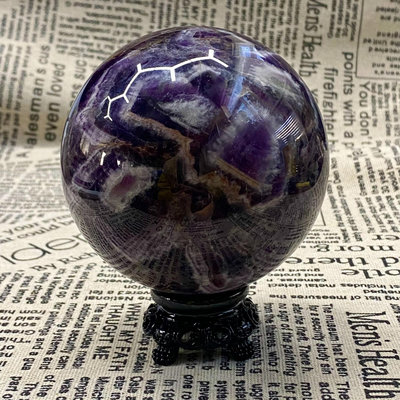 tt942天然紫水晶球擺夢幻紫色水晶居家飾品，原石打磨，隨手