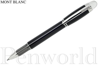 【Penworld】德國製 Mont Blanc萬寶龍 漂浮STARWALK黑桿鉑金鋼珠筆 25602