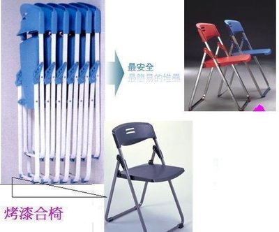 【中和利源店面】全新 折合 【台灣製】摺疊椅 會客椅 展場 會議  課桌椅 洽談椅 藍色 白腳 摺合