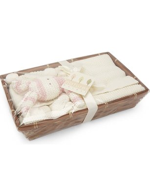 [英國專櫃團購] 英國 NATURES PUREST 嬰兒毛毯/連指手套/帽子/兔兔玩偶組 0-6個月
