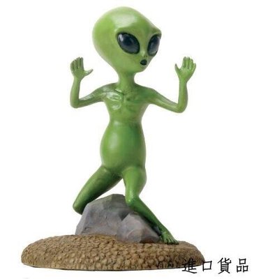 現貨綠色外星人擺件 創意外星人ET工藝品宇宙外空人擺飾裝飾品雕刻硬擺件送禮禮物可開發票