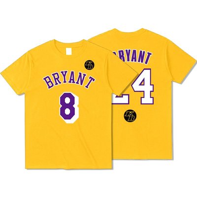 DIY 個性化 籃球運動短袖上衣 柯比·布萊恩（Kobe Bryant）湖人隊 24號 8號