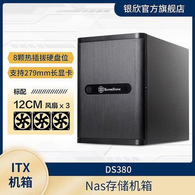 銀欣NAS機箱 存儲ITX服務器機箱DS380 相容8X3.5熱插拔硬碟