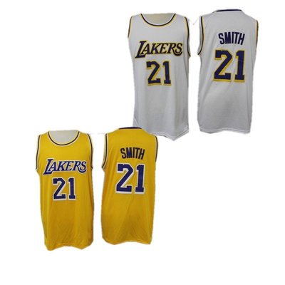 熱銷 NBA球衣 湖人隊21號史密斯籃球球衣 支持 可開發票