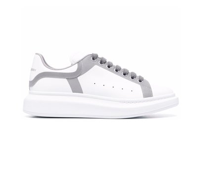 [全新真品代購] Alexander McQueen 反光細節 白色皮革 休閒鞋 (AMQ)