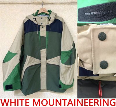BLACK全新WHITE MOUNTAINEERING x GORE-TEX登山連帽風衣外套/拼接撞色夾克