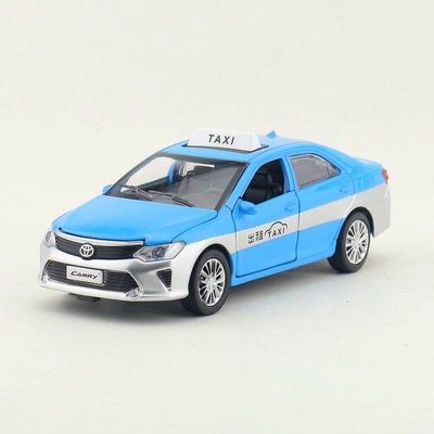 「車苑模型」建元1:32 TOYOTA CAMRY 凱美瑞警車出租車合金汽車模型回力玩具 藍