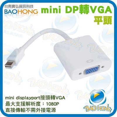 含稅價】Mini Displayport to TO VGA 迷你DP視頻線 Macbook/微軟surface pro
