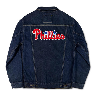 [稀有品] Levi's 李維斯 MLB Phillies 費城人隊 絕版聯名牛仔外套 單寧夾克 S號
