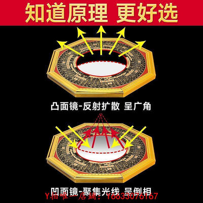 八卦鏡八卦鏡凸鏡五帝錢家用大門口平面鏡九宮太極八卦凹鏡羅盤窗戶掛件風水鏡