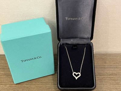 正品Tiffany 心型鉑金鑽鍊