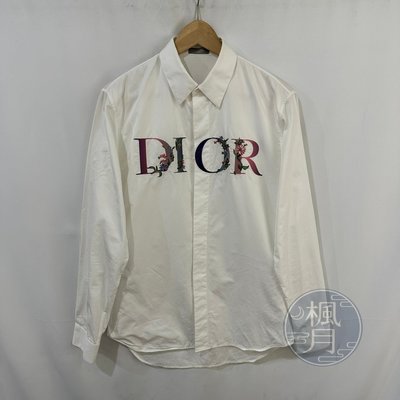 BRAND楓月 Christian Dior 迪奧 白色刺繡LOGO襯衫 #39 精品服飾 時尚流行