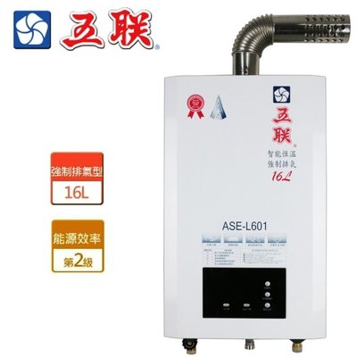 【工匠家居生活館 】五聯 ASE-L601 數位恆溫 強制排氣 瓦斯熱水器 16L