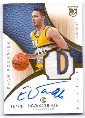 2012-13 IMMACULATE ROOKIE EVAN FOURNIER 新人卡面PATCH簽 35/99
