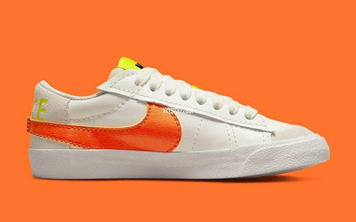 Nike Blazer Low '77 Vntg 白橘大勾 開拓者 女款低幫滑板鞋 DQ1470-103