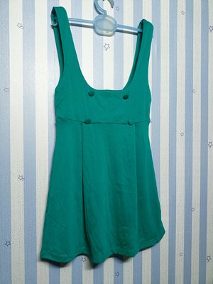 衣櫃庫存便宜出清~海藻綠彈性棉質洋裝