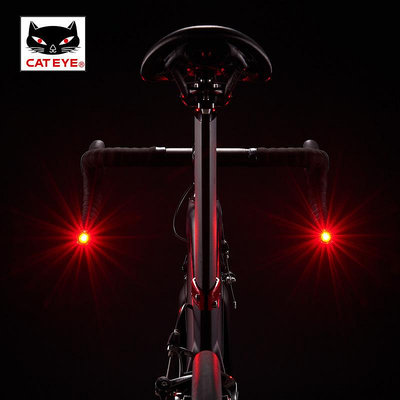 自行車配件CATEYE貓眼自行車尾燈把堵把塞燈山地LED警示燈騎行裝備單車配件
