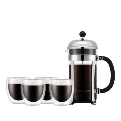 costco Bodum 法式濾壓咖啡壺5件組       銀色款  或  玫瑰金  兩款可供選擇    如圖中所示