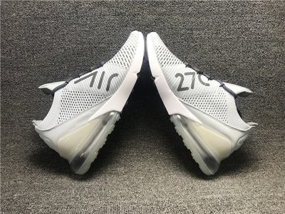 Nike Air 270 Flyknit 灰白 網面 透氣 飛織 氣墊 休閒運動慢跑鞋 男女鞋AO1023-003