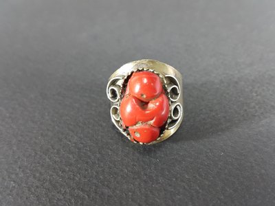 [銀九藝] 西藏 珊瑚 手工製 銅戒 戒子