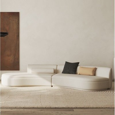 現代簡約科技布弧形沙發布藝小戶型客廳貴妃椅異形輕奢設計師沙發爆款