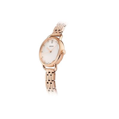 【金台鐘錶】SEIKO 精工 防水 不鏽鋼  (玫瑰金) 經典時尚石英女錶 SUR698P1