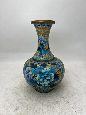 日本回流銅器 創匯時期 景泰藍掐絲琺瑯工藝 花瓶 實物拍攝592【如意坊】銅器 佛像 擺件
