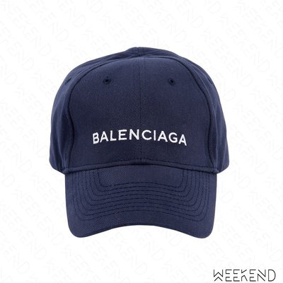 【WEEKEND】 BALENCIAGA Logo 巴黎世家 棒球帽 潮帽 帽子 深藍色 帽子