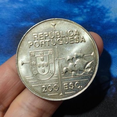 現貨熱銷-【紀念幣】登陸加州450周年 葡萄牙1992年紀念幣200埃斯庫多硬幣銅鎳21g36mm