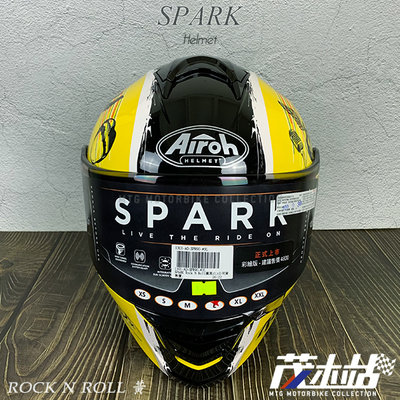 ❖茂木站 MTG❖ 義大利 AIROH SPARK 全罩 安全帽 內墨鏡 公司貨 亞版 亞洲頭型。ROCK N ROLL