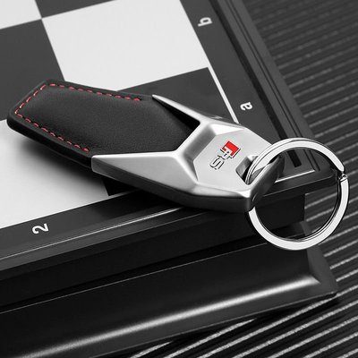 奧迪精品RS鑰匙扣真皮裝飾鑰匙環rs系車專用原高檔男士原廠鑰匙扣~熱銷