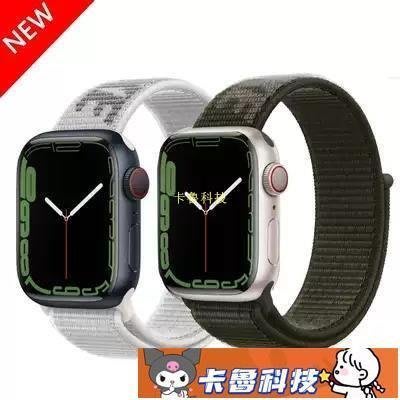 【熱賣精選】適用於蘋果手錶iwatch6 5 3 apple watch 7 錶帶 尼龍迴環魔術貼 英國色 新款NIKE