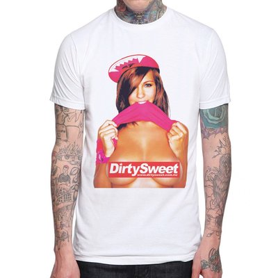 DS tits 短袖T恤 白色 情色裸女相片潮流Real設計dope obey huf風格