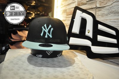 New Era MLB NY Yankees Black/Teal 9Fifty Snapback 紐約洋基湖水綠帽簷