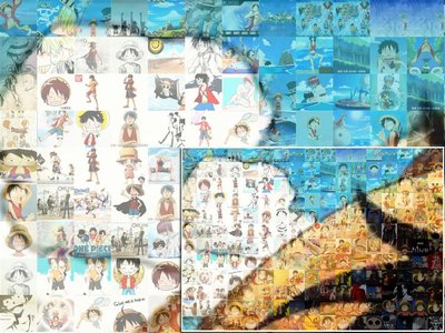 拼圖木質 海賊王拼圖1000片路飛笑臉馬賽克 木質帶相框成人大型5000片超大#促銷 #現貨