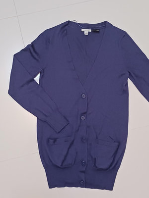 bossini LADIES 深紫色長版羊毛針織外套