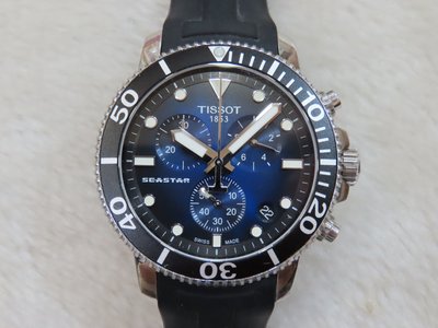 TISSOT 天梭 水鬼 Seastar 1000 海洋之星300米潛水計時錶 (T120417A)~請競標